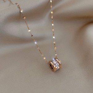 Crystal Tube Slider Necklace